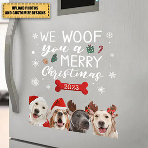 We Woof You A Merry Christmas Dogs - Personalized Photo Decal