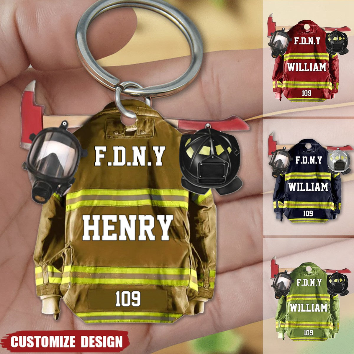 Personalized Acrylic Keychain - Gift For Firefighter