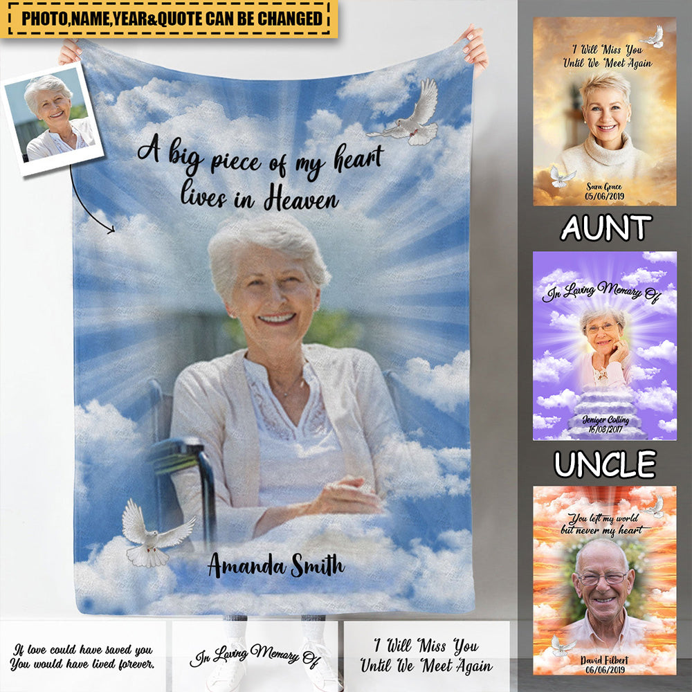 Memorial Blanket - In Loving Memories Custom Photo Blanket Memorial