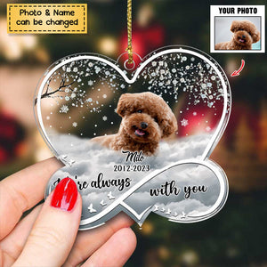 Memorial Christmas Upload Photo Heart Infinity Forever Loved Personalized Ornament