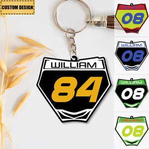 Motocross Racing - Personalized Acrylic Keychain - Gift For Motocross Lover