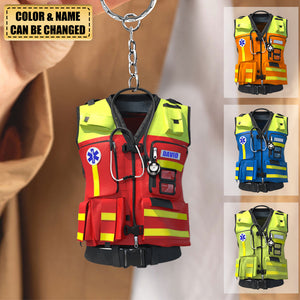 Emt Paramedic Safety Vest, Custom Acrylic Keychain Gift For Paramedic