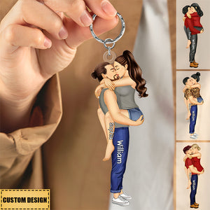 Couple Kissing - Gift For Couples - Personalized Acrylic Keychain