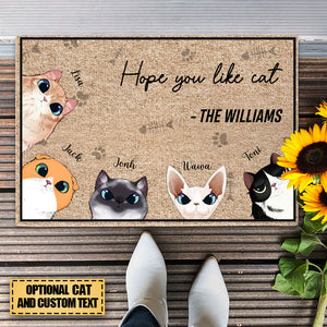 Hope You Like Cats - Personalized Doormat