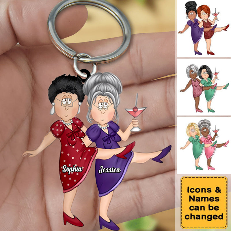 Personalized Friends/Besties/Twins/Sisters Acrylic Keychain