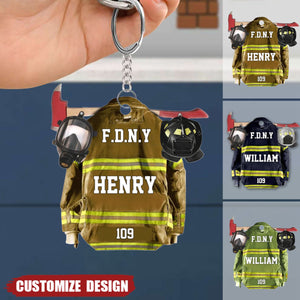 Personalized Acrylic Keychain - Gift For Firefighter