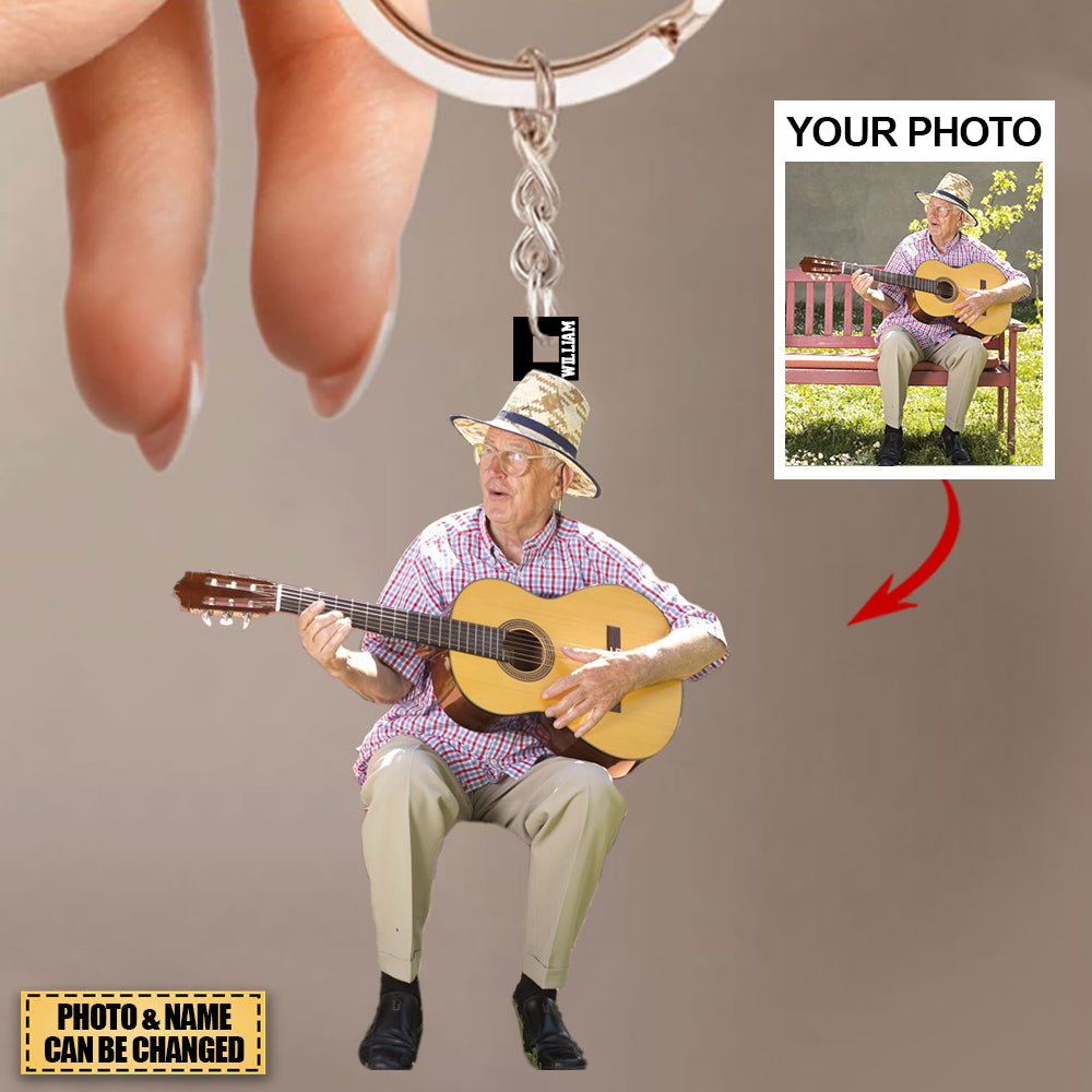 Personalized Guitar Lover Acrylic Keychain - Gift For Guitarist /Guitar Lover- Custom Your Photo