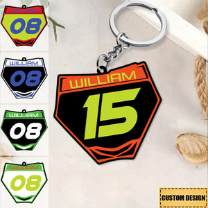 Motocross Racing - Personalized Acrylic Keychain - Gift For Motocross Lover