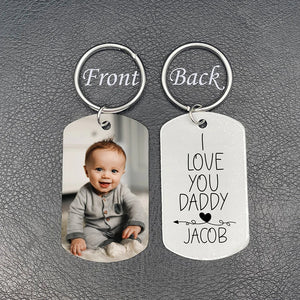 Personalized Photo Keychain Gift For Dad&Mom-i Love You Daddy/Mommy-custom Keychain With Picture-special Gift For Father/Mother's Day-gift From Kids