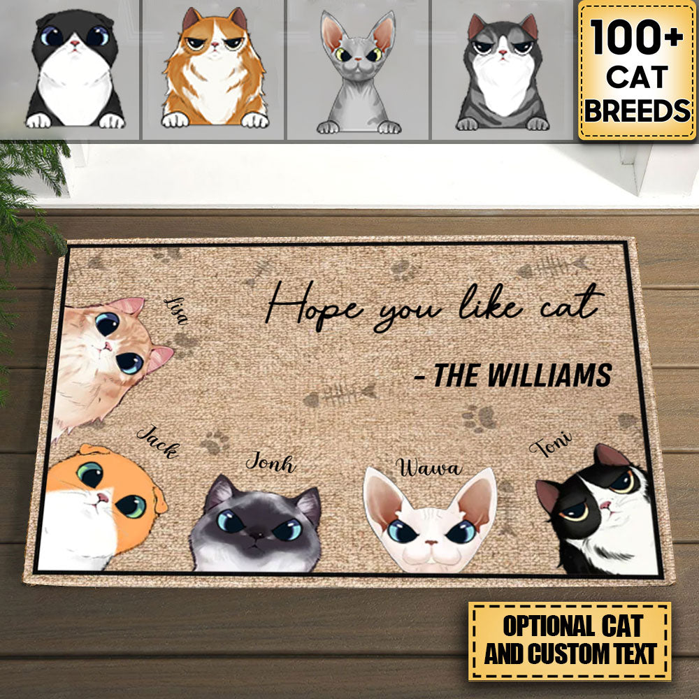 Hope You Like Cats - Personalized Doormat