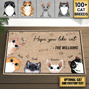 Hope You Like Cats - Personalized Doormat