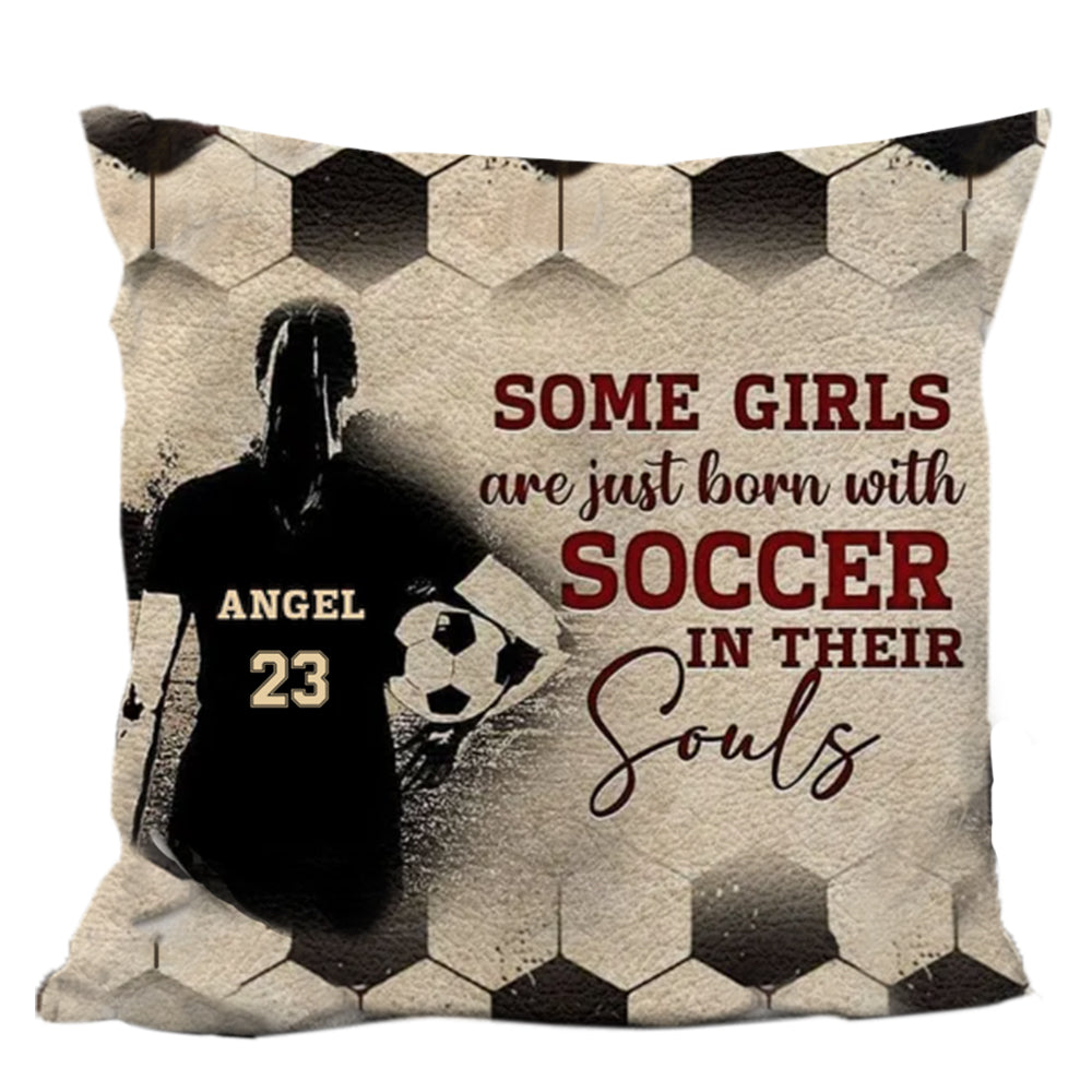 Some Boys Are Just Born With Hockey In Their Souls Photo Pillow,  Personalized Field Hockey Gifts For Grandson, Gifts For Hockey Players -  Best Personalized Gifts For Everyone