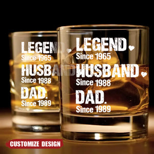 Personalized Legend Dad/Grandpa Name Whiskey Glass