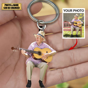 Personalized Guitar Lover Acrylic Keychain - Gift For Guitarist /Guitar Lover- Custom Your Photo