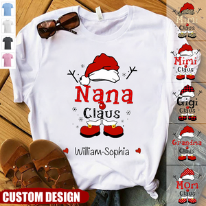 Personalized Christmas Grandma Claus Snowflake Shirt