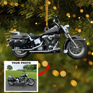 Personalized Motorcycle Upload Photo Christmas Ornament