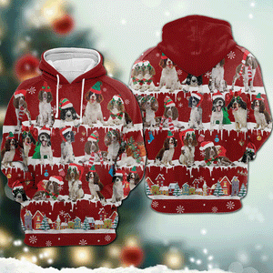 English Springer Spaniel - Snow Christmas - 3D Hoodie