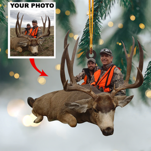 Personalized Hunting Upload Photo Christmas Ornament