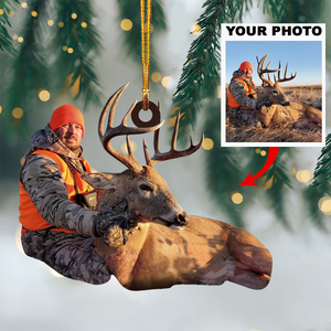 Personalized Hunting Upload Photo Christmas Ornament