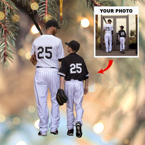 Personalized Baseball/Softball Kids Upload Photo Christmas Ornament