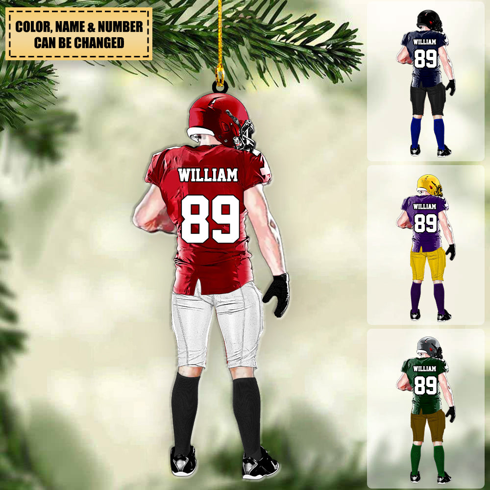 Personalized Football Jersey Christmas Ornament